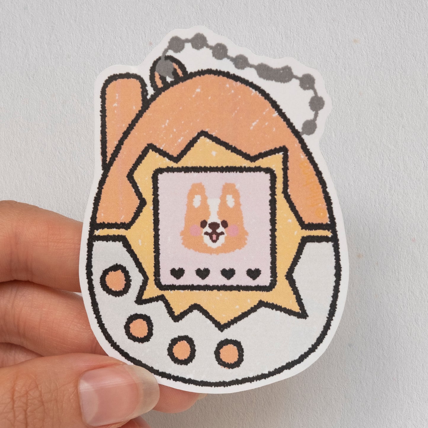 Corgi Tamagotchi Sticker